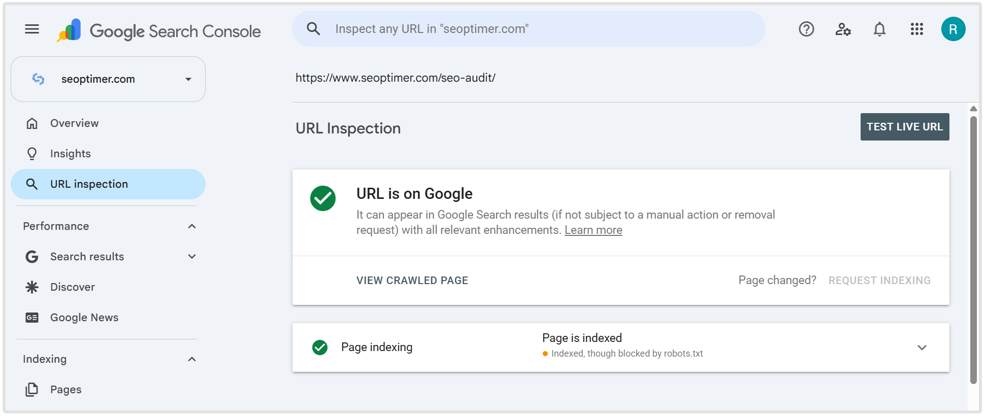 URL Inspection Tool